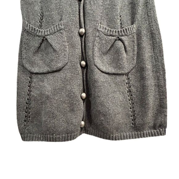 BCBGMaxAzria Cardi Sweater Gray Cotton Lambswool Long Cardigan Women’s XS - Picture 4 of 8